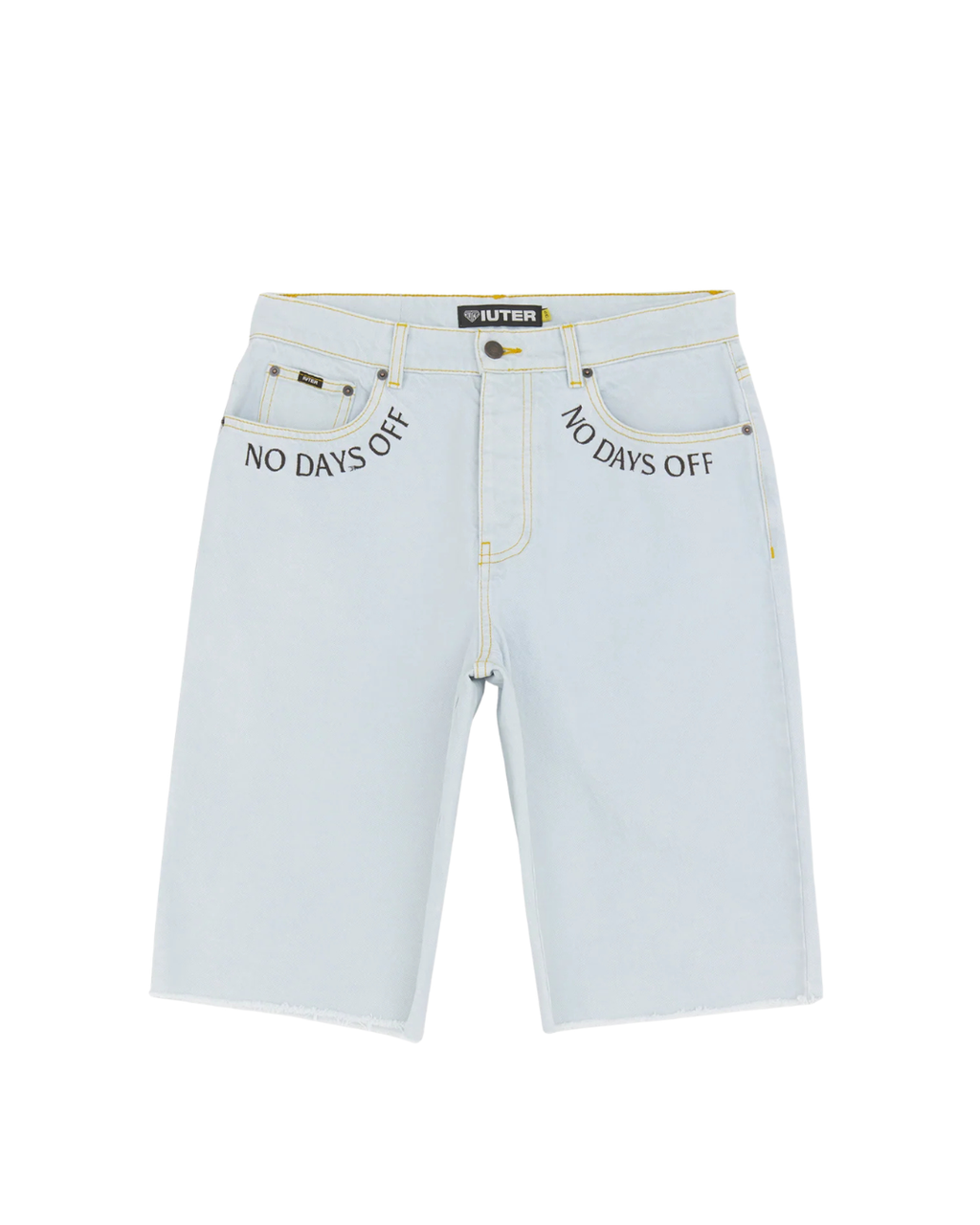 Iuter - Fringed Baggy Denim Shorts - Stonewashed