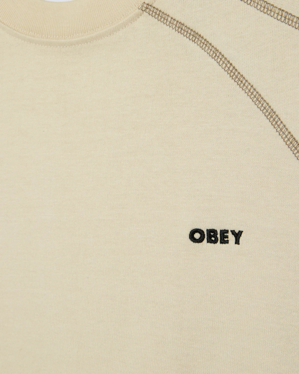 Obey - Obey Contrast Stitch Tee - Silver Birch
