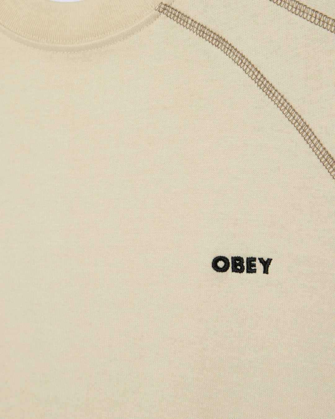 Obey - Obey Contrast Stitch Tee - Silver Birch