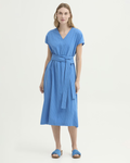 Nice Things - Seersucker Tencel Dress - Intense Blue