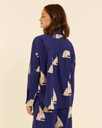 Pepa Loves - Camisa Con Bordado Barcos - Azul Marino