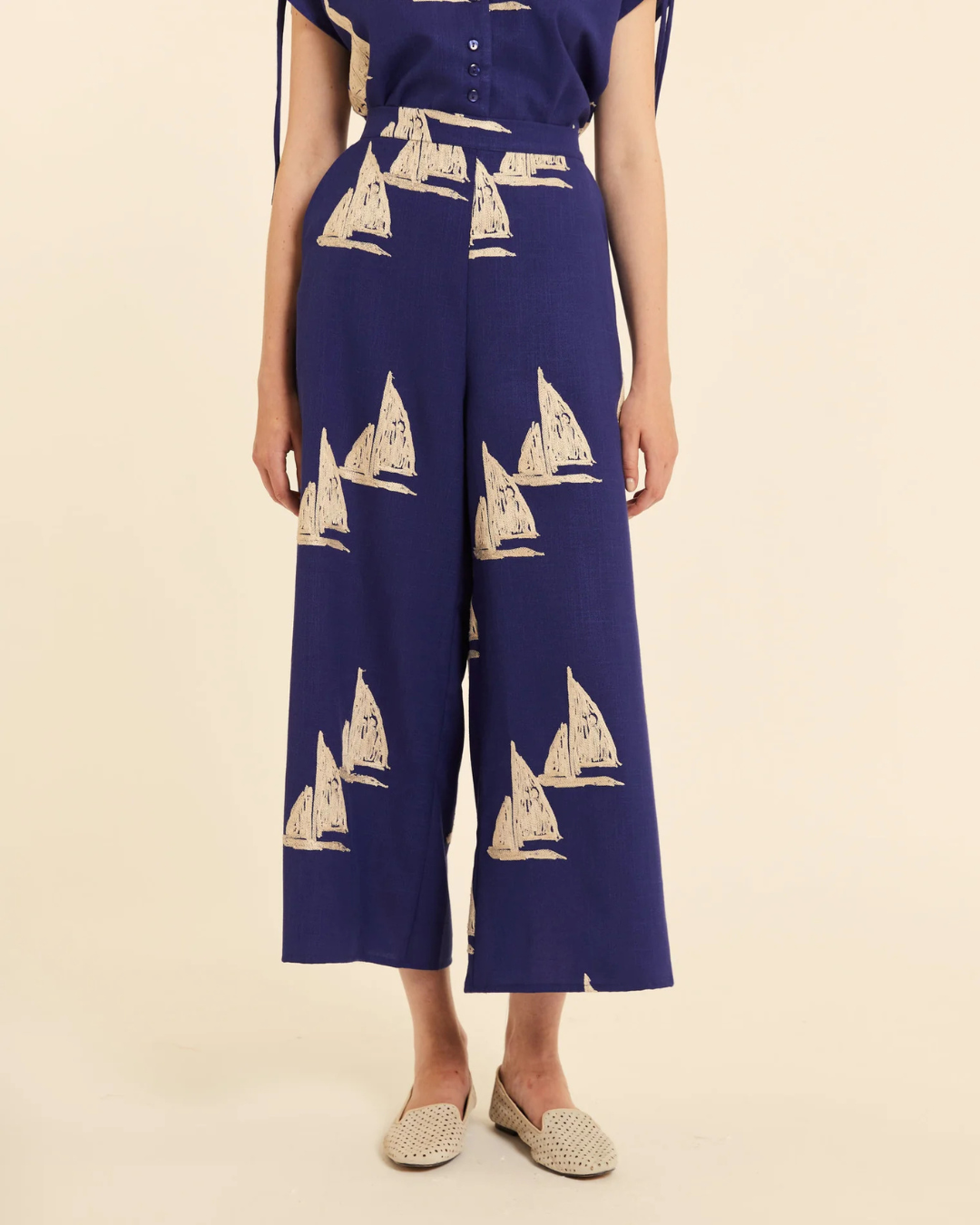 Pepa Loves - Culote Con Bordado Barcos - Azul Marino