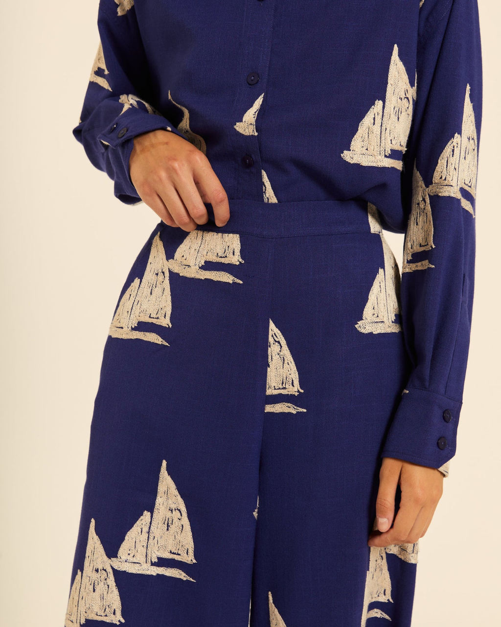 Pepa Loves - Culote Con Bordado Barcos - Azul Marino