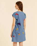 Pepa Loves - Vestido Abotonado Denim Con Bordados - Denim