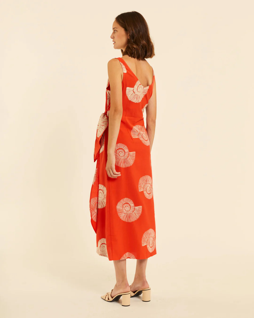 Pepa Loves - Vestido Cruzado Con Bordado Caracolas - Corallo