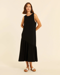 Pepa Loves - Vestido Maxi Con Volante Asimètrico - Nero