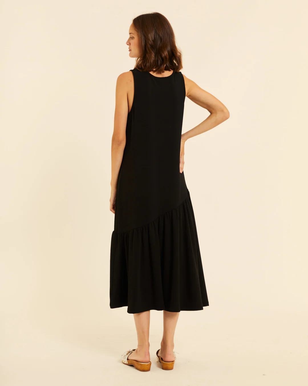 Pepa Loves - Vestido Maxi Con Volante Asimètrico - Nero