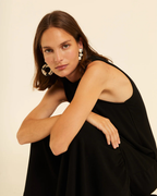 Pepa Loves - Vestido Maxi Con Volante Asimètrico - Nero