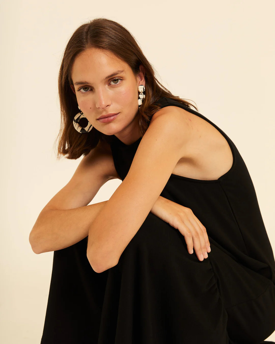 Pepa Loves - Vestido Maxi Con Volante Asimètrico - Nero