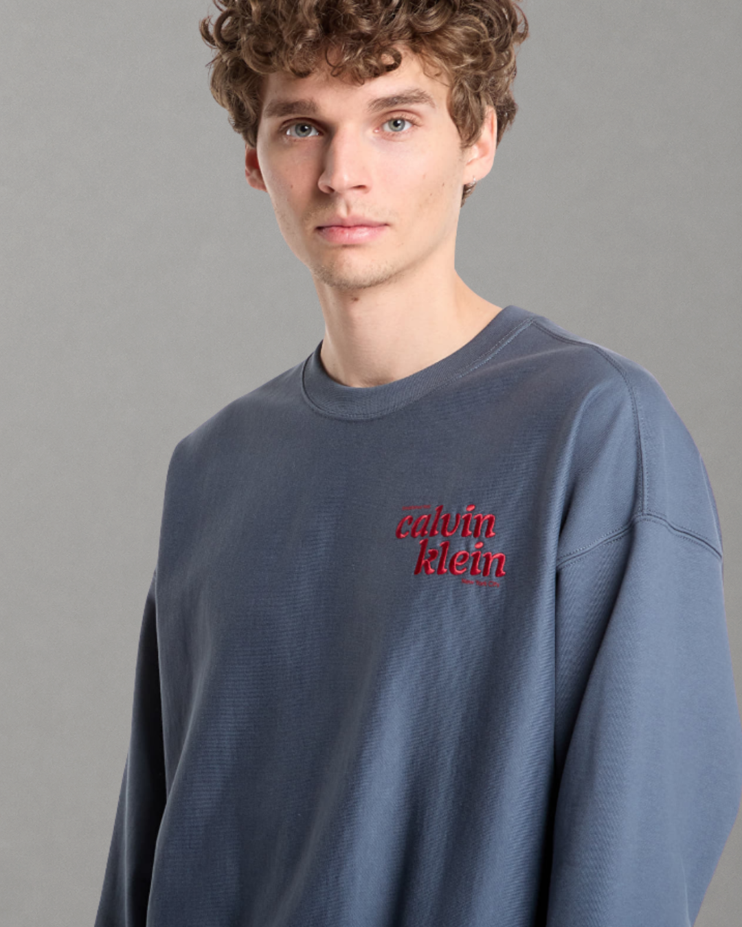 Calvin Klein Jeans - LS Premium Terry Graphic Crewneck - Dark Slate