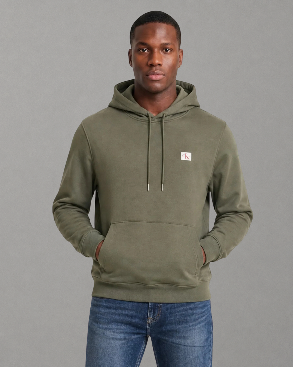 Calvin Klein Jeans - LS EU 350 Terry Badge Hoodie - Dusty Olive