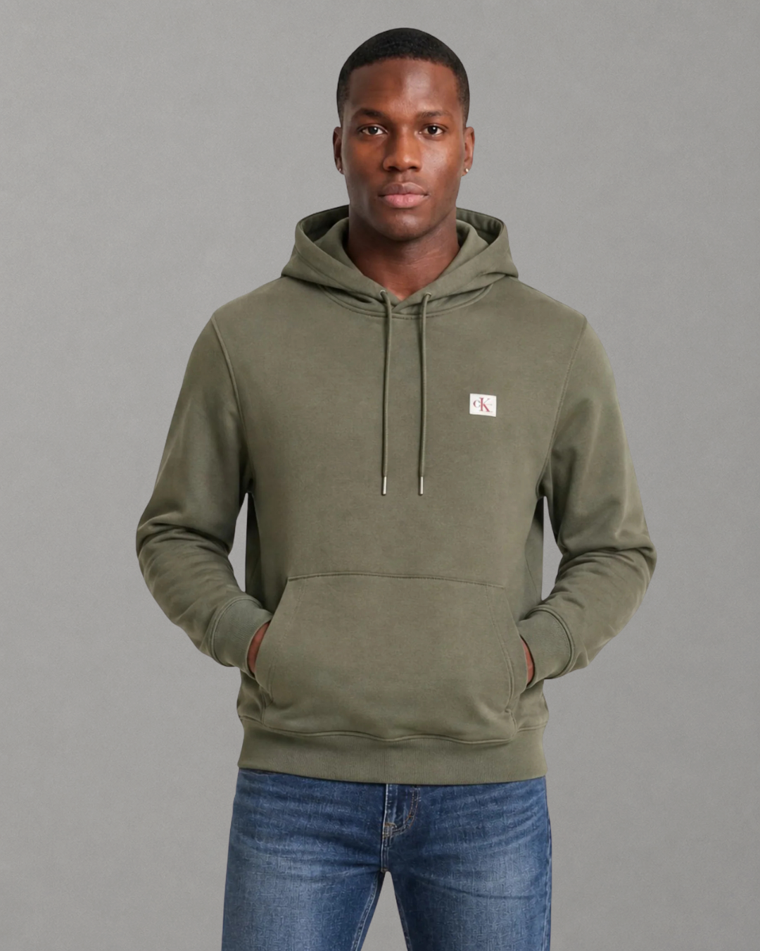 Calvin Klein Jeans - LS EU 350 Terry Badge Hoodie - Dusty Olive