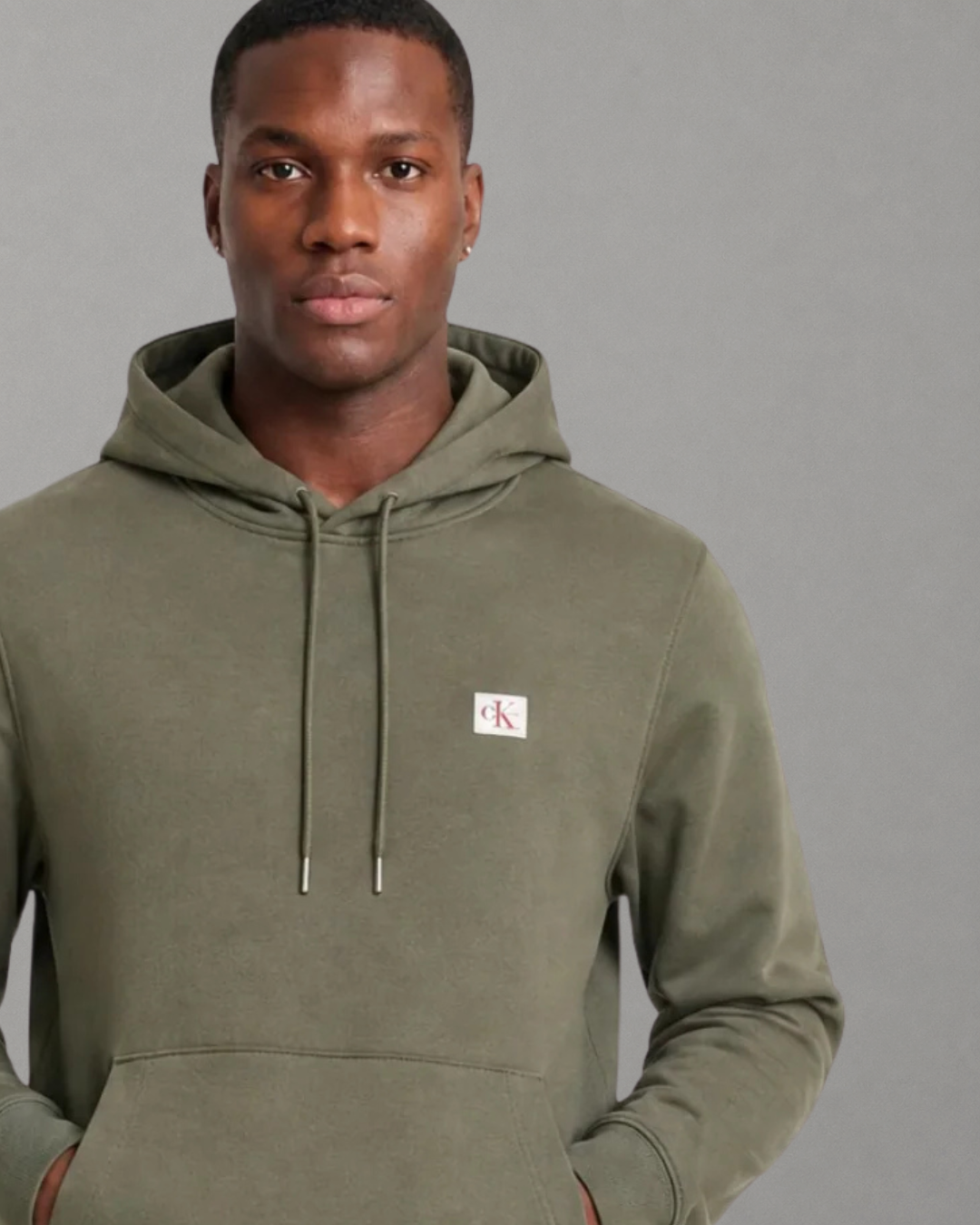 Calvin Klein Jeans - LS EU 350 Terry Badge Hoodie - Dusty Olive
