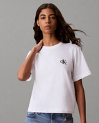 Calvin Klein Jeans - SS Boxy Left Chest Monologo Tee - Bianco