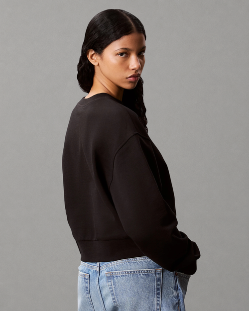 Calvin Klein Jeans - French Terry Woven Laber Crew Sweat - Nero