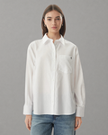 Calvin Klein Jeans - Cottton Poplin Jacquard Relaxed Shirt - Bianco