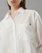 Calvin Klein Jeans - Cottton Poplin Jacquard Relaxed Shirt - Bianco