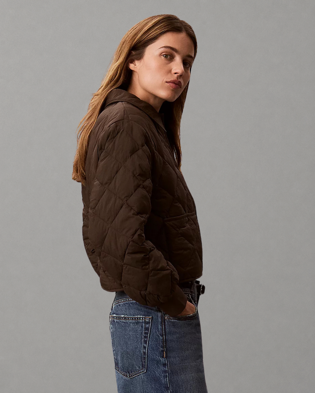 Calvin Klein Jeans - Ulw Short Seasonal Quilted Linear - Dark Coffee