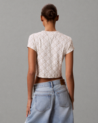 Calvin Klein Jeans - A-Monologo Baby Tee - Tofu
