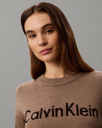 Calvin Klein Jeans - Contrast Logo LS Sweater - Shiitake Melange