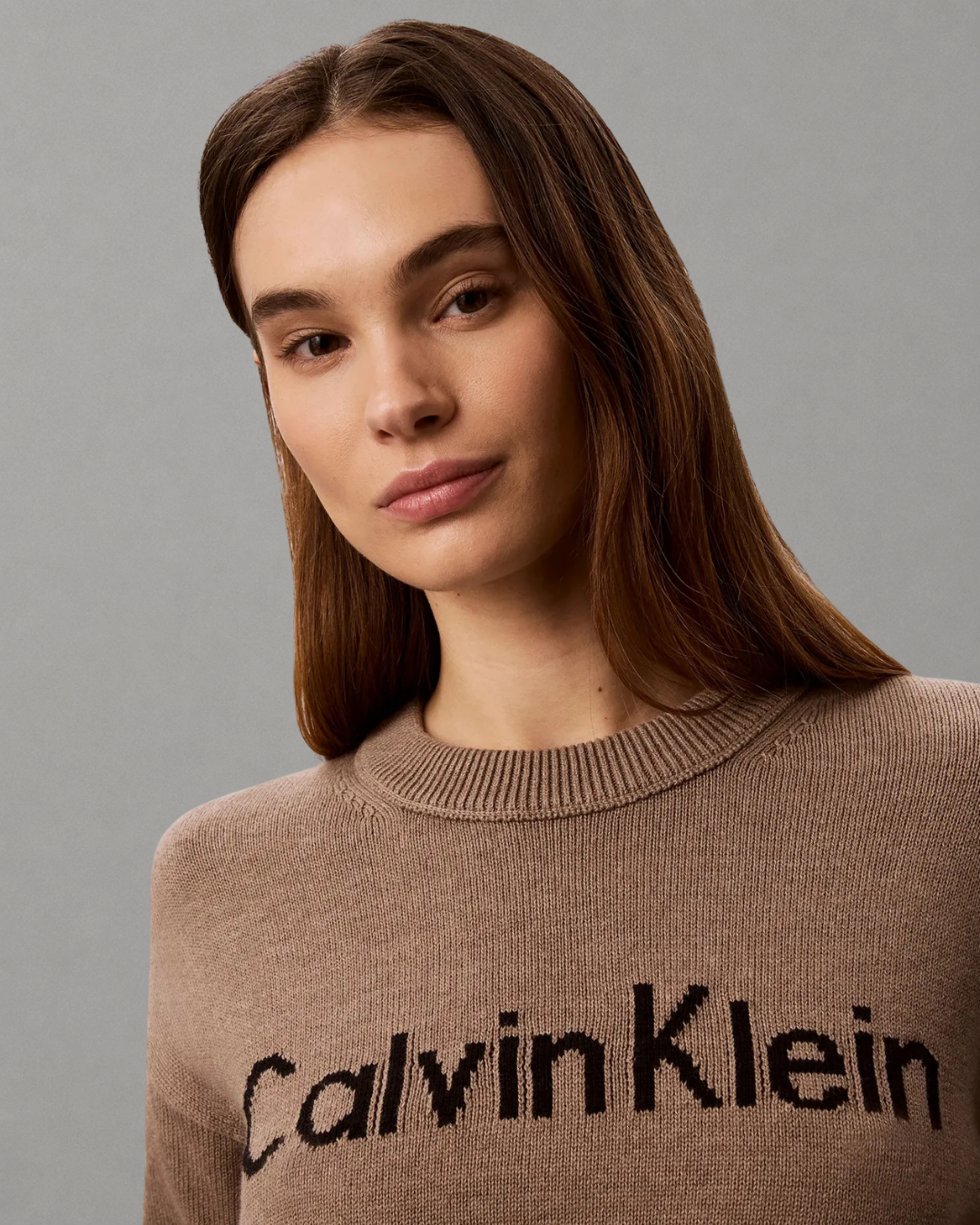 Calvin Klein Jeans - Contrast Logo LS Sweater - Shiitake Melange