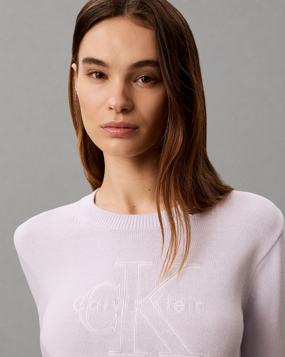 Calvin Klein Jeans - Logo Outline LS Top - Lacey Lilac