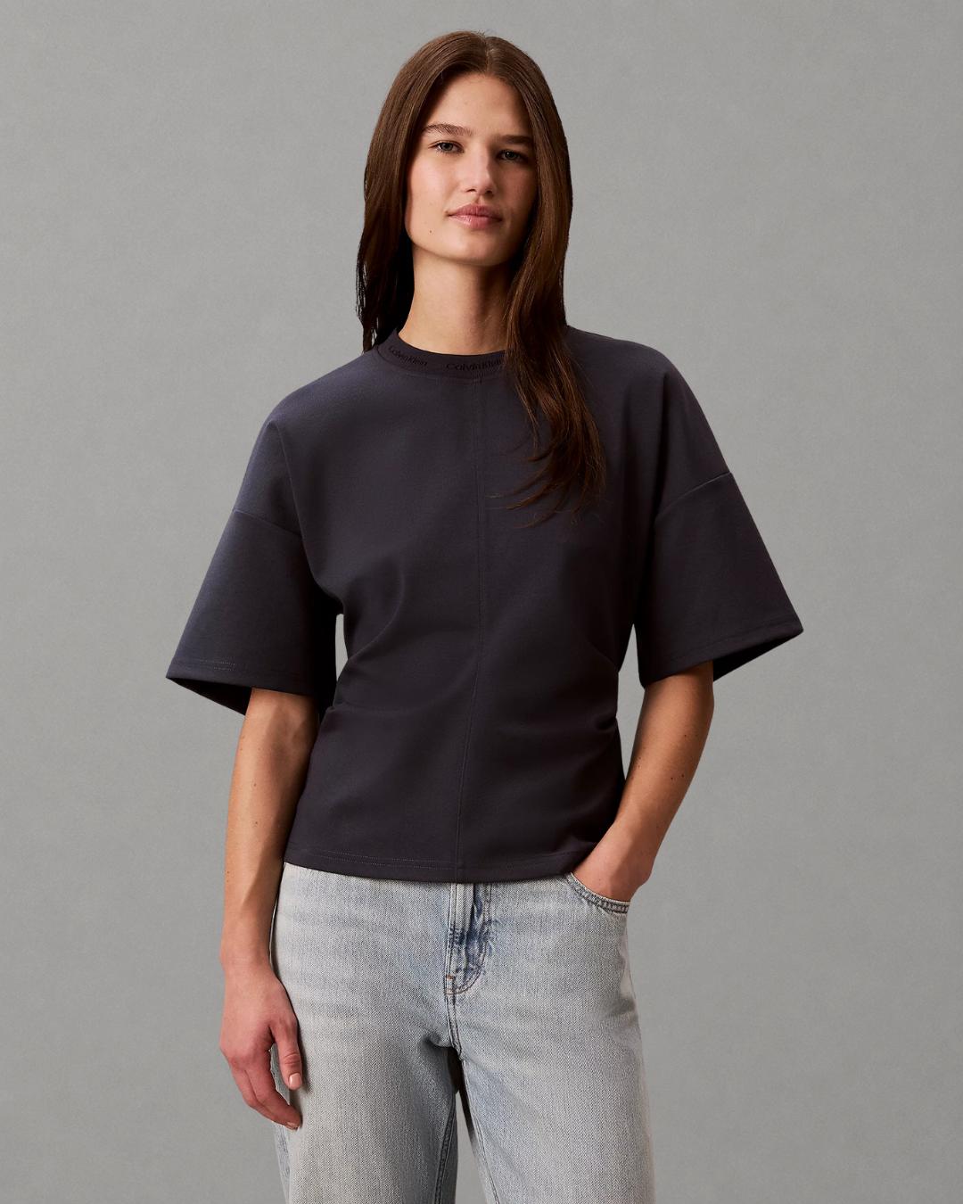Calvin Klein Jeans - SS Logo Neck Detail Interlock TO- India Ink