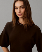 Calvin Klein Jeans - SS Logo Rib Interlock T-Shirt Dress - Dark Coffee