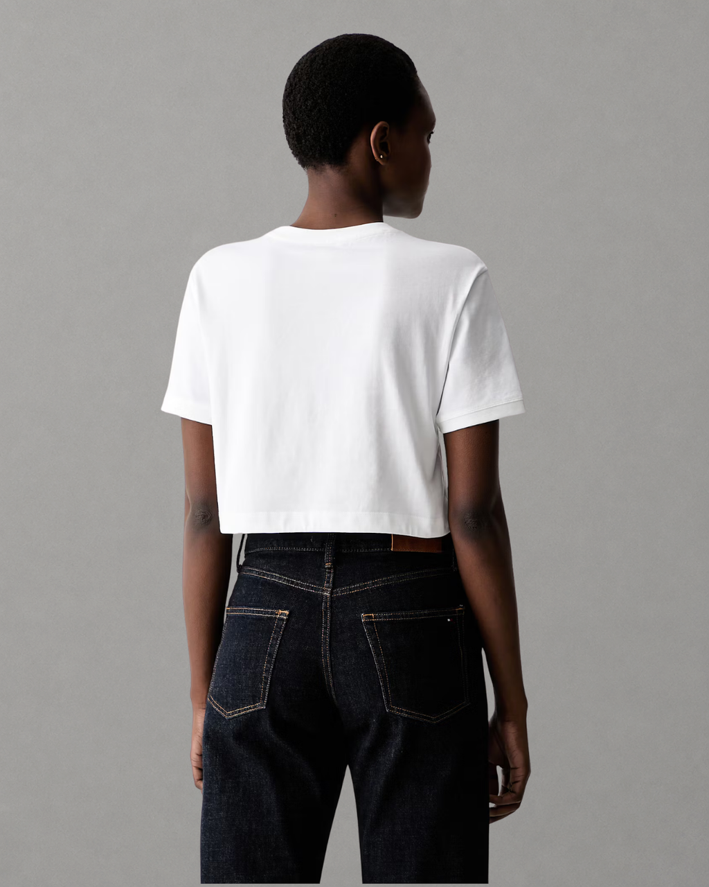 Calvin Klein Jeans - SS Monologo Cropped Tie Tee - Bianco