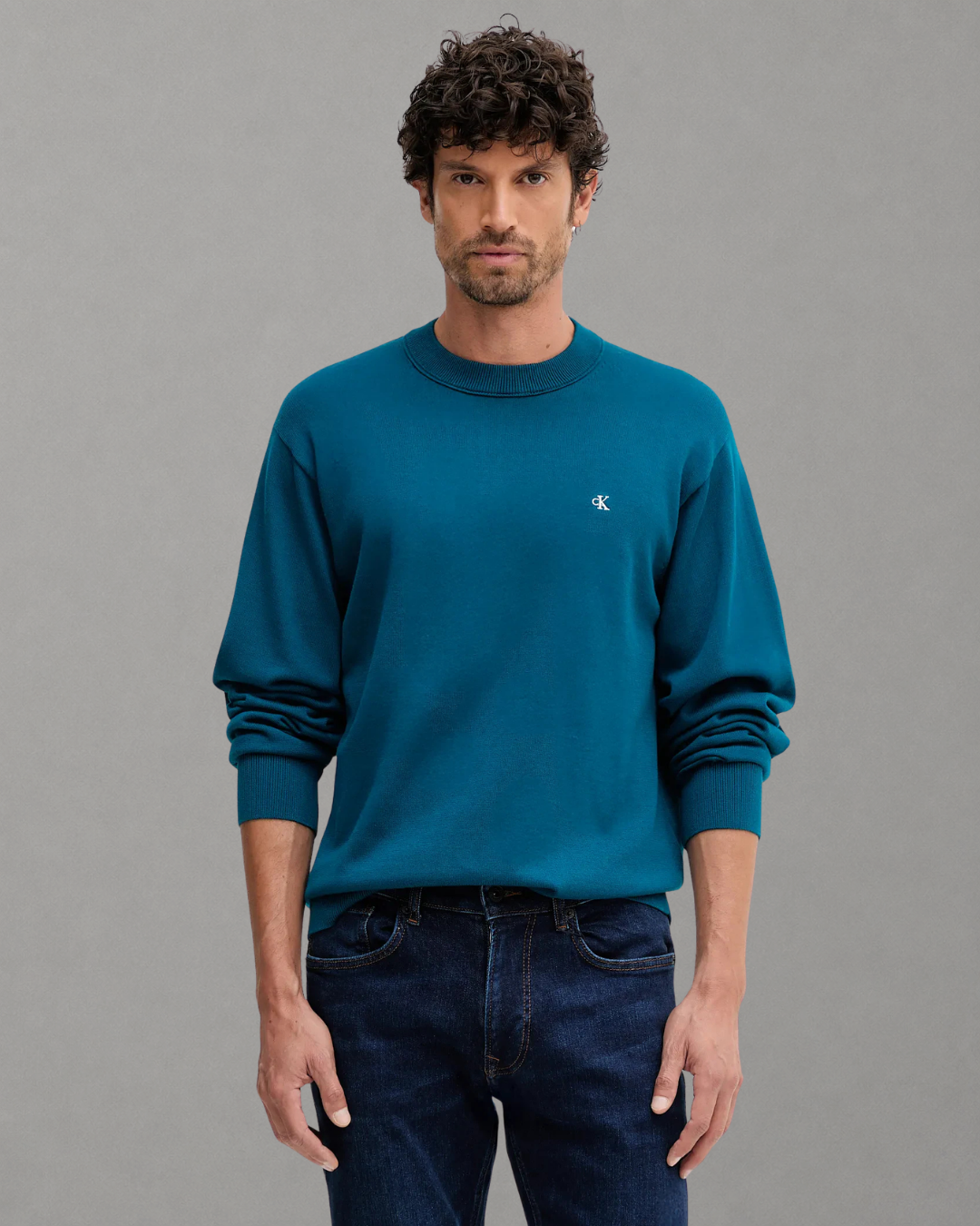 Calvin Klein Jeans - EU LS Cotton Relaxed Crewnk Sweater - Tahoe Green