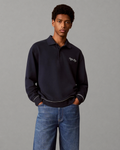 Calvin Klein Jeans - LS 350GSM Terry Piped Polo Sweat - Blu