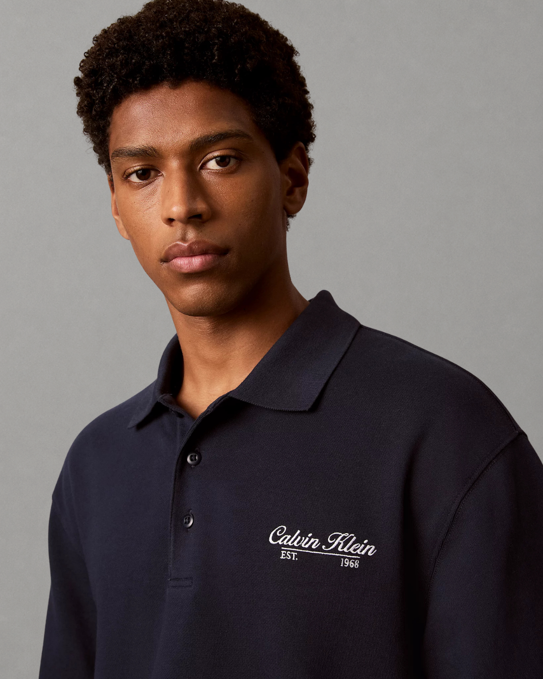 Calvin Klein Jeans - LS 350GSM Terry Piped Polo Sweat - Blu