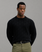 Calvin Klein Jeans - LS Easy Aop Cotton Crewneck Sweater - Nero