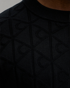 Calvin Klein Jeans - LS Easy Aop Cotton Crewneck Sweater - Nero