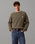 Calvin Klein Jeans - LS EZ Cotton Waffle Crewneck Sweater 9 - Verde