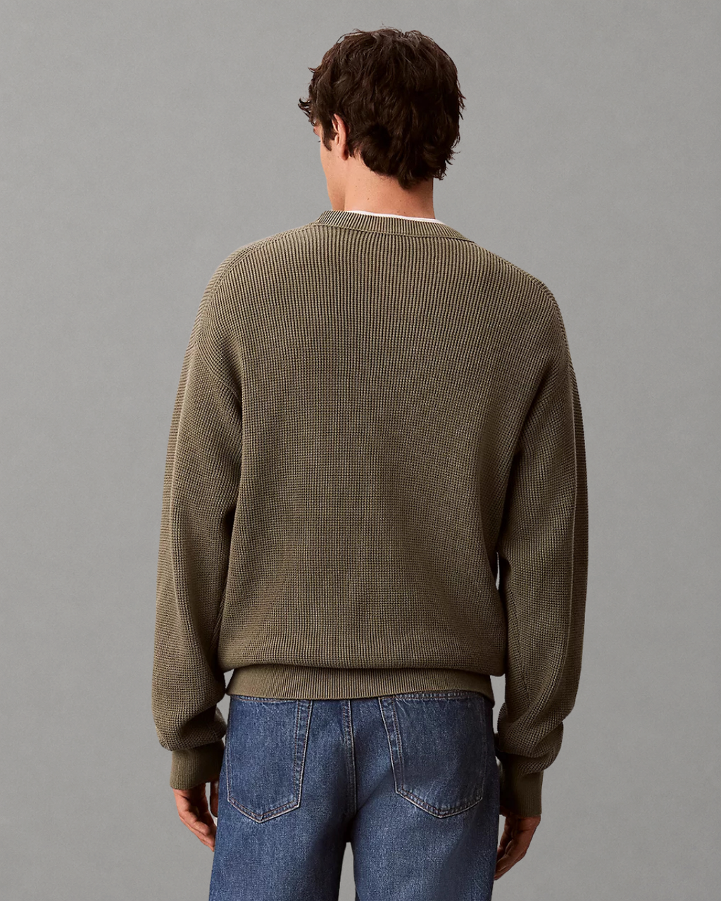 Calvin Klein Jeans - LS EZ Cotton Waffle Crewneck Sweater 9 - Verde