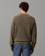 Calvin Klein Jeans - LS EZ Cotton Waffle Crewneck Sweater 9 - Verde