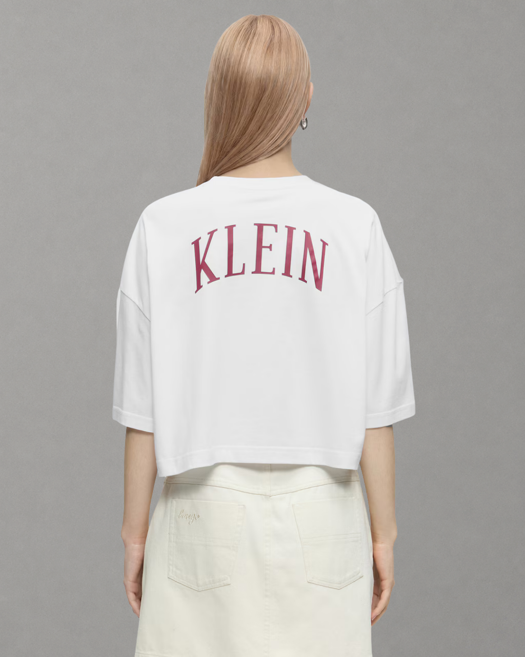 Calvin Klein Jeans - SS Boxy Cropped Back Varsity Logo - Bianco