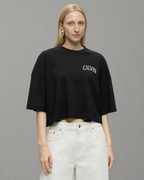 Calvin Klein Jeans - SS Boxy Cropped Back Varsity Logo - Nero