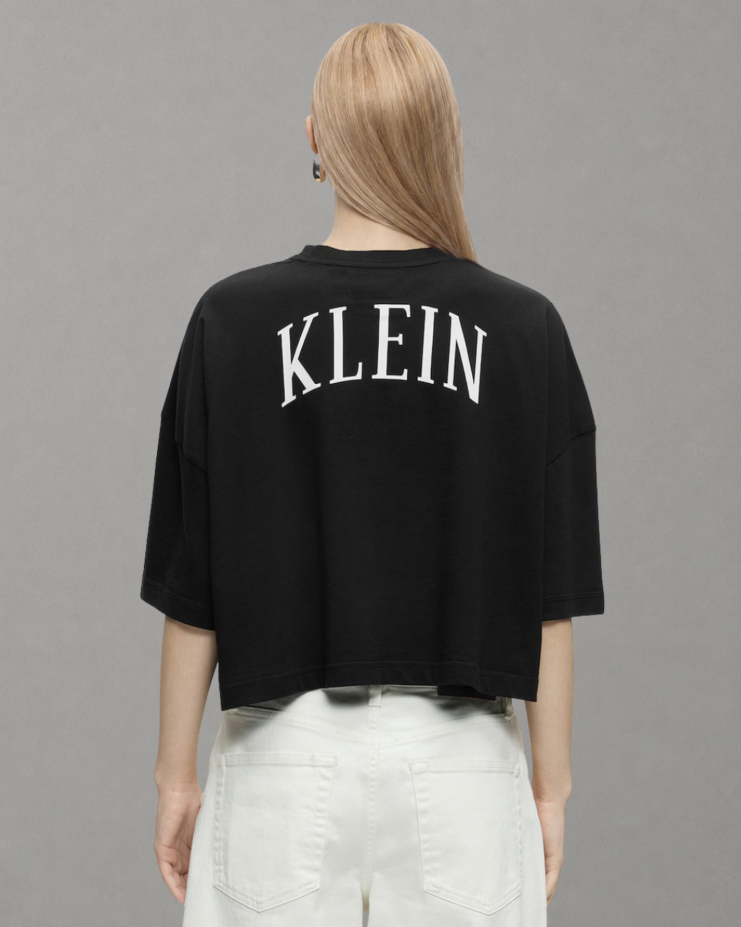 Calvin Klein Jeans - SS Boxy Cropped Back Varsity Logo - Nero