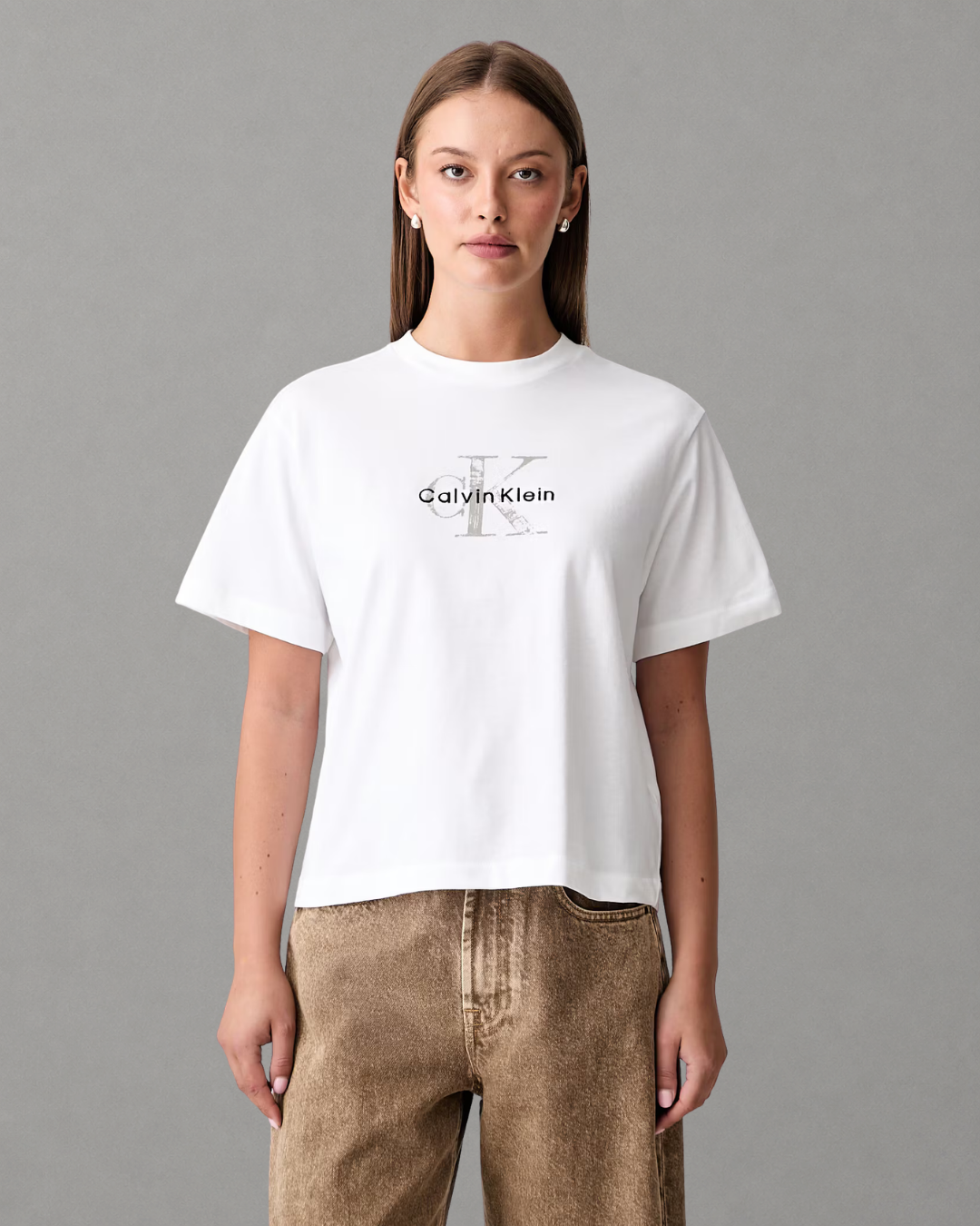 Calvin Klein Jeans - SS Boxy Hand Drawn Monologo Tee - Bianco