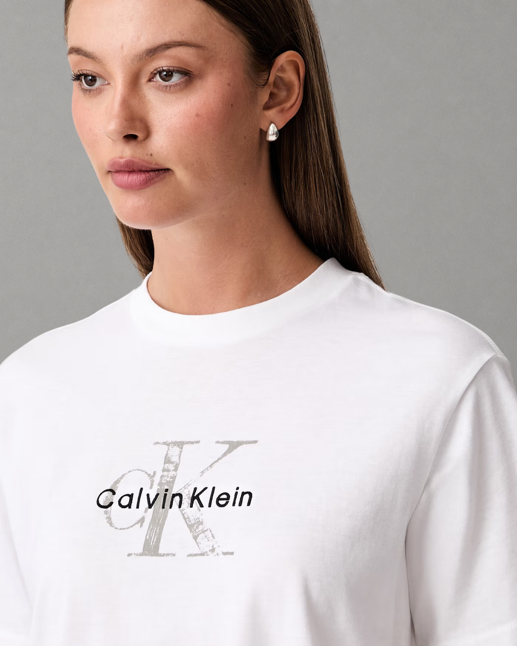 Calvin Klein Jeans - SS Boxy Hand Drawn Monologo Tee - Bianco