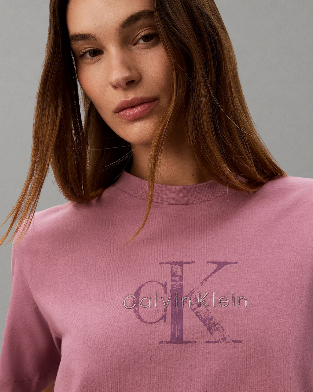 Calvin Klein Jeans - SS Boxy Hand Drawn Monologo Tee - Dusky Orchid