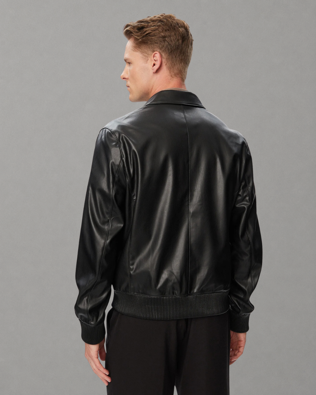 Calvin Klein Jeans - LS Faux Leather Bomber Jkt - Nero