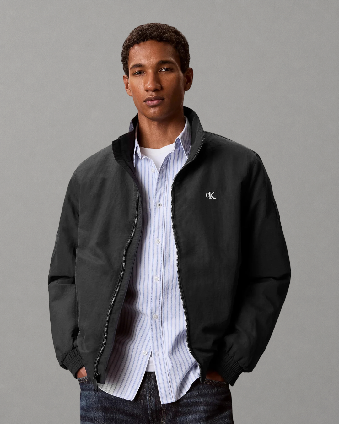 Calvin Klein Jeans - LS Padded Nylon Harrington Jacket - Nero