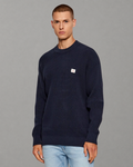 Calvin Klein Jeans - LS Classic Cotton Waffle Crewneck Sweater 9GG - Blu