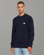 Calvin Klein Jeans - LS Classic Cotton Waffle Crewneck Sweater 9GG - Blu