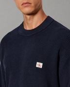 Calvin Klein Jeans - LS Classic Cotton Waffle Crewneck Sweater 9GG - Blu