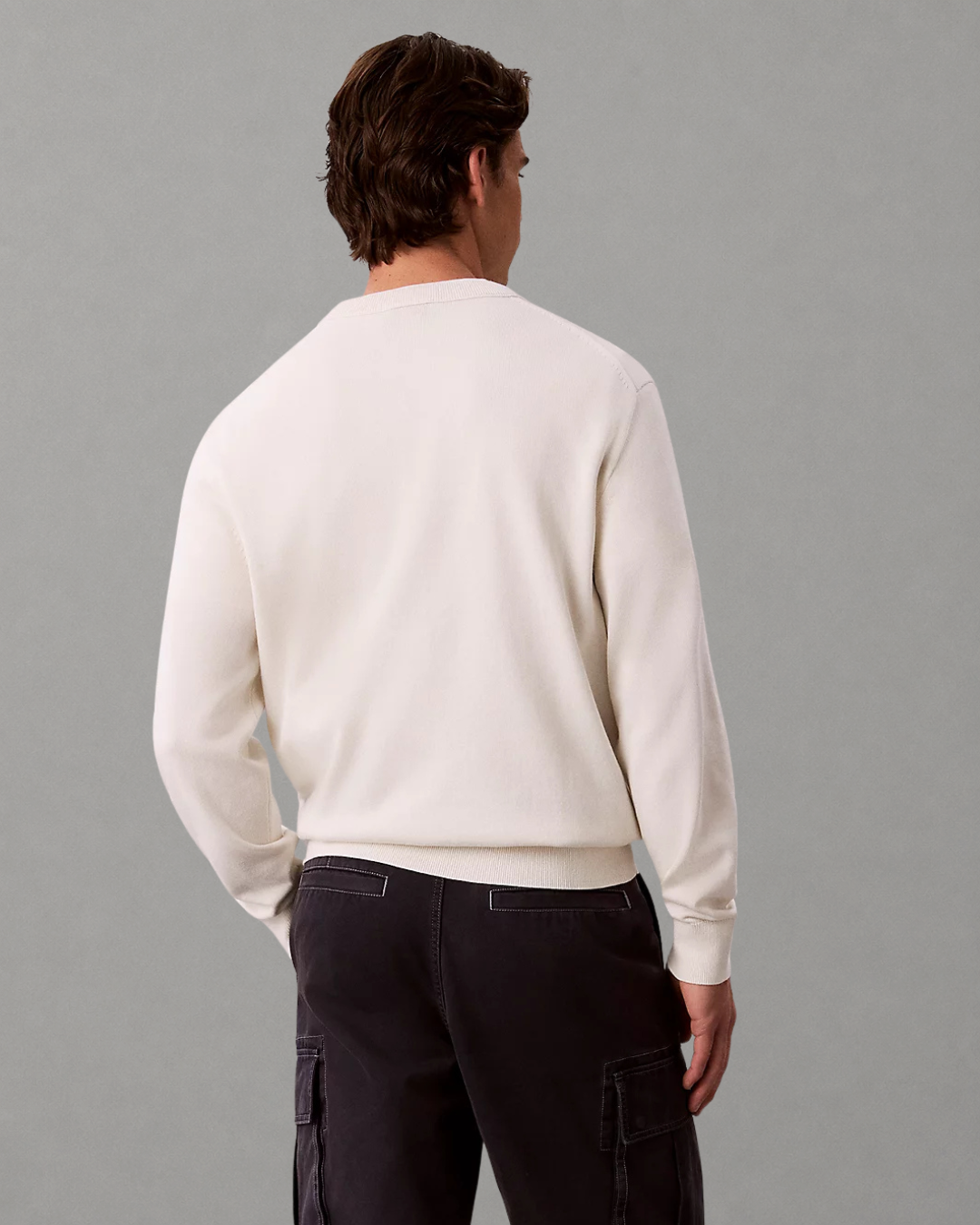 Calvin Klein Jeans - LS EU Classic Cotton Crewneck Sweater 12GG - Tofu