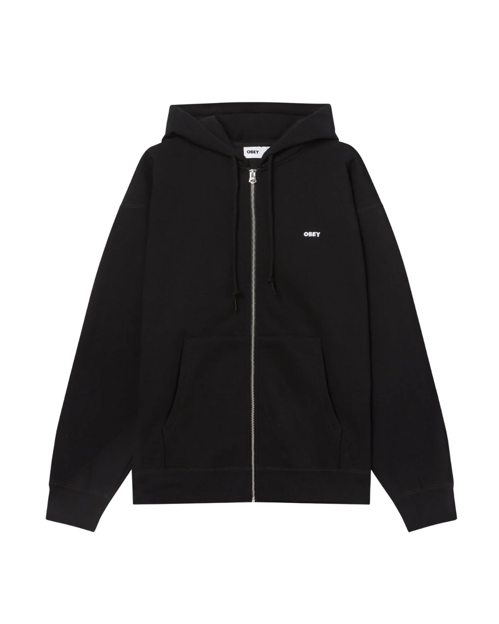 Obey - Established Works Bold Zip Hood 2 Fleece - Nero